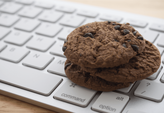 Cookies on a computer keyboard